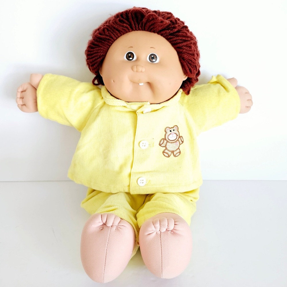 Vtg Rare 1978-1982 Cabbage Patch Doll RED‎ Yarn Hair Tooth Dimple Outfit M750.2